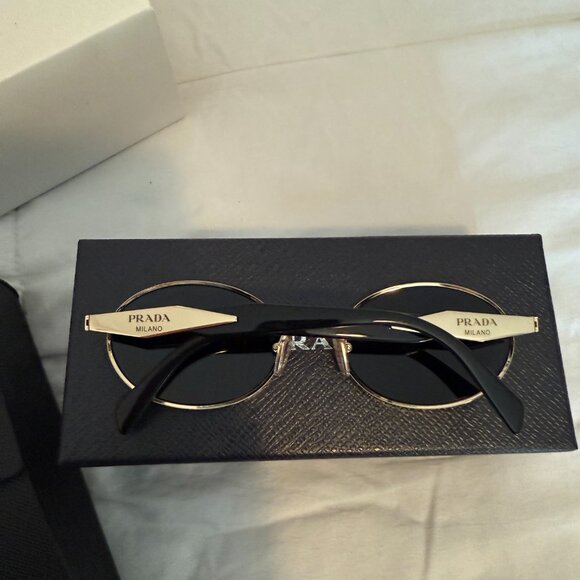 Prada Sunglasses in Pale Gold/Dark Grey - Picture 4 of 8